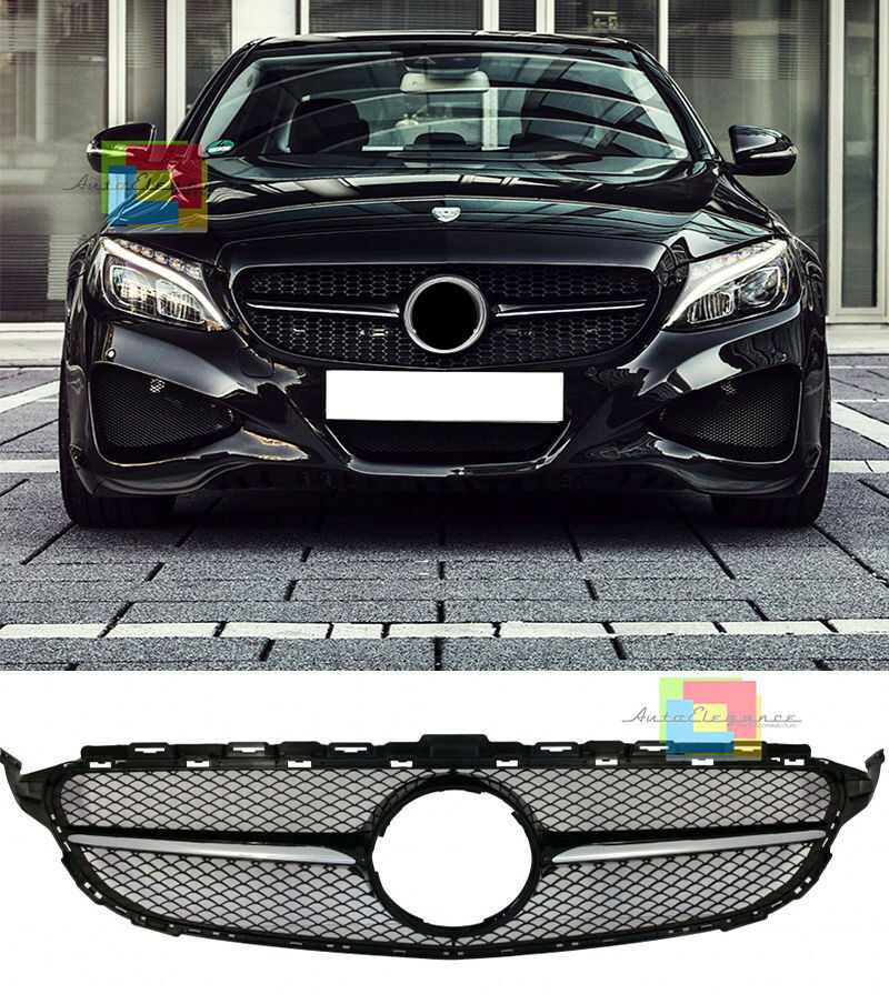 MERCEDES CLASSE C W205 S205 2014+ GRIGLIA ANTERIORE NERA DESIGN AMG