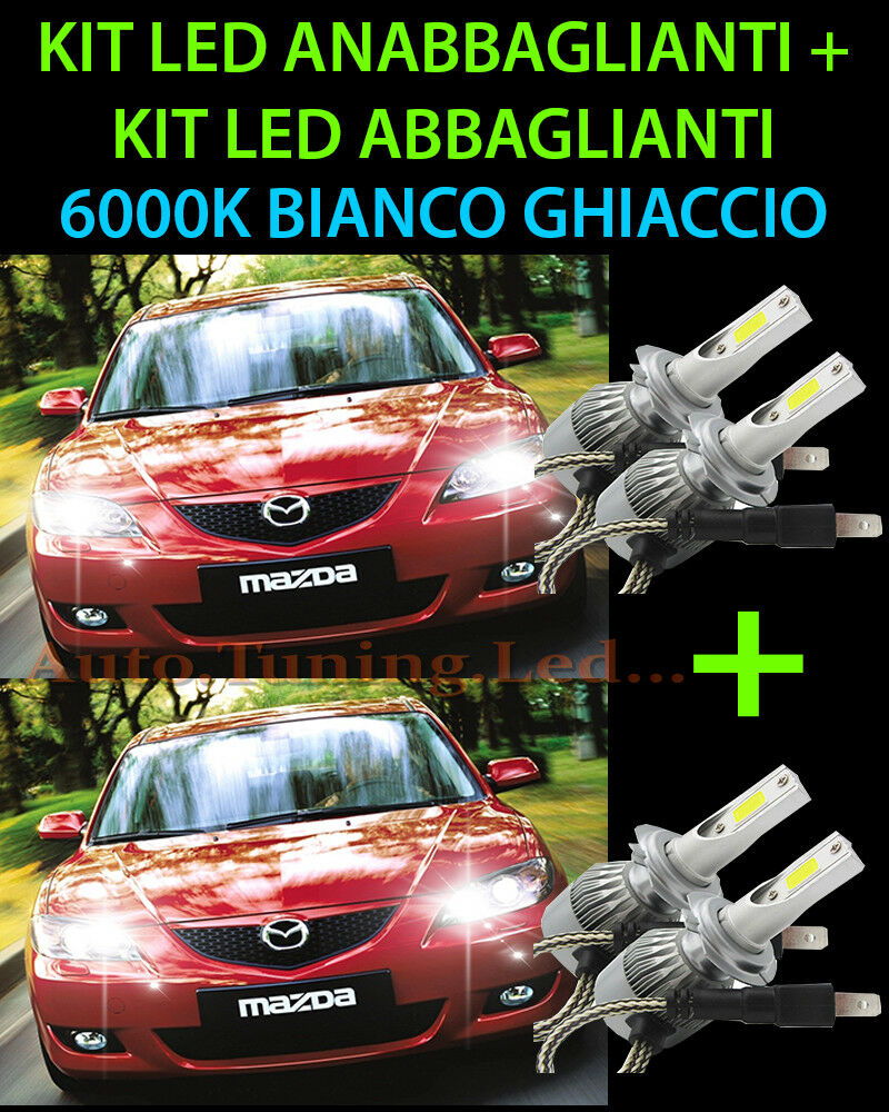 KIT LED LAMPADE ABBAGLIANTI & ANABBAGLIANTI PER MAZDA 3 2003-2009 -.