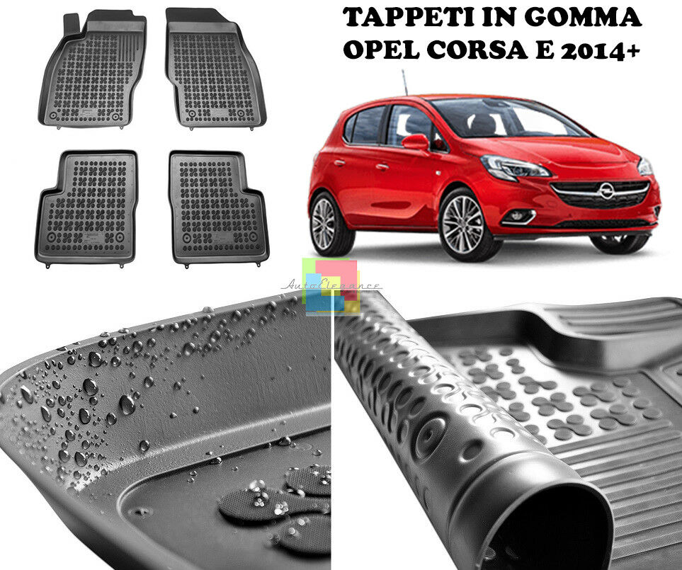 OPEL CORSA E 2014 IN POI TAPPETINI AUTO IN GOMMA - TAPPETI TOP QUALITA -1-