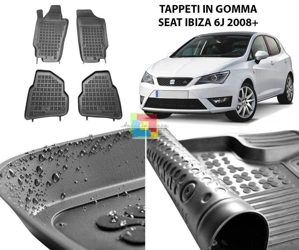 SEAT IBIZA 6J 2008 IN POI TAPPETINI AUTO IN GOMMA - TAPPETI TOP QUALITA -1-