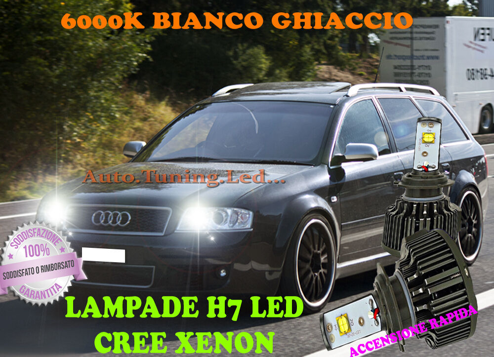 AUDI A6 C5 97-02 LAMPADE H7 CREE XENON ABBAGLIANTI 6000K BIANCO RAPIDA AUTOELEGANCERICAMBI