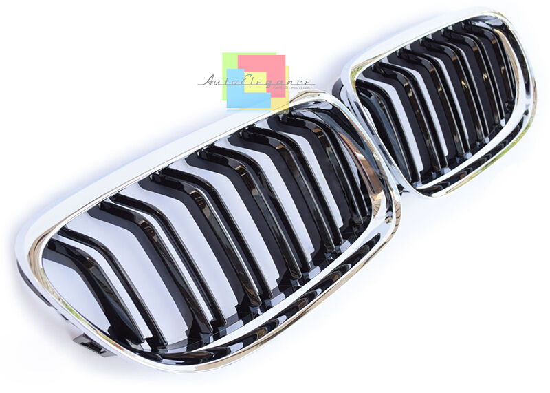 BMW SERIE 3 E90 E91 2008-2012 LCI GRIGLIA ANTERIORE M3 - DOPPIA LAMA BORDO CROMO AUTOELEGANCERICAMBI
