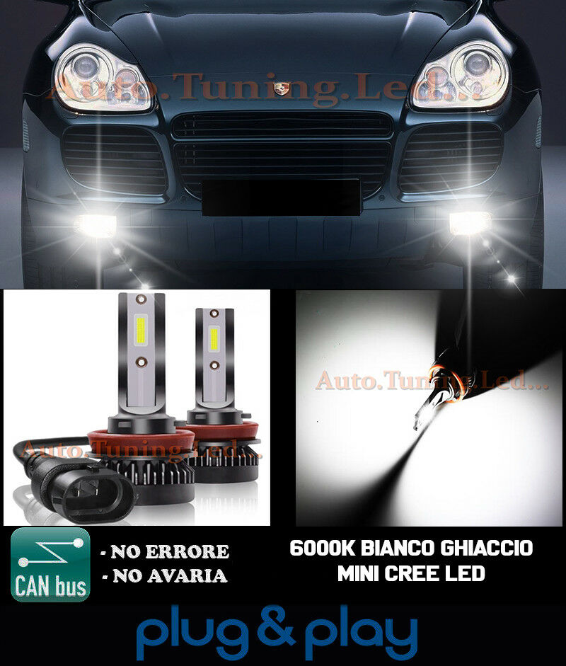 LAMPADE FENDINEBBIA A LED CREE PORSCHE CAYENNE I CAMBUS BIANCO GHIACCIO 8000LM