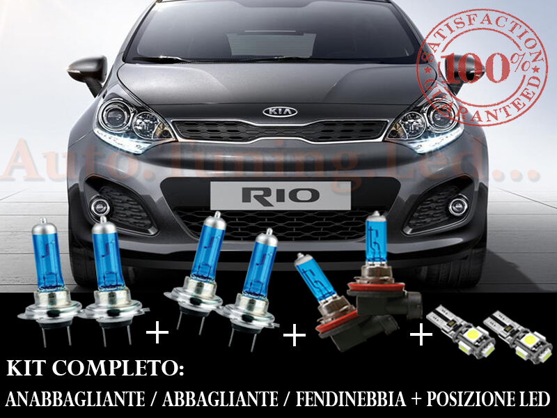 KIA RIO III 2011+ SET COMPLETO LAMPADE BLU XENON + POSIZIONE A LED
