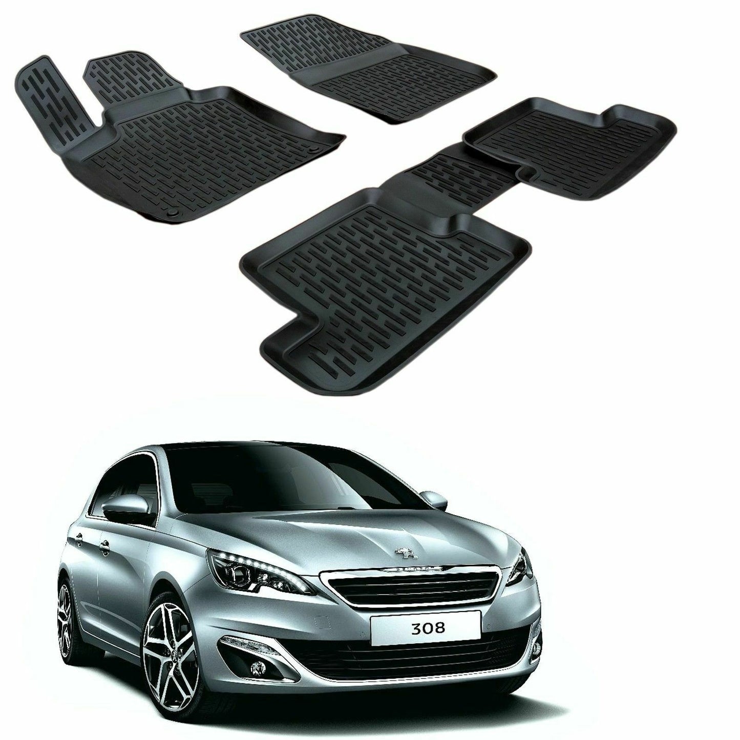 PEUGEOT 308 2015+ RUBBER CAR MATS - TOP QUALITY MATS -1