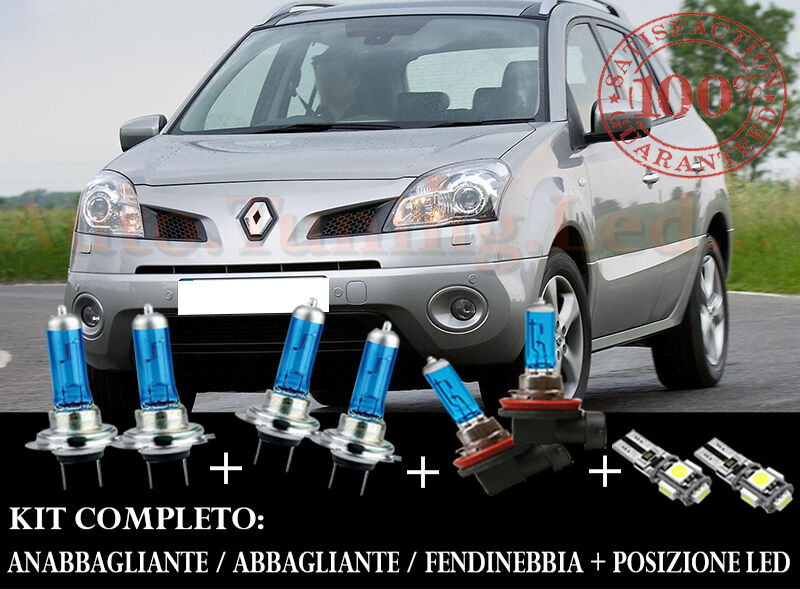 RENAULT KOLEOS 2009+ SET COMPLETO LAMPADE BLU XENON + POSIZIONE A LED