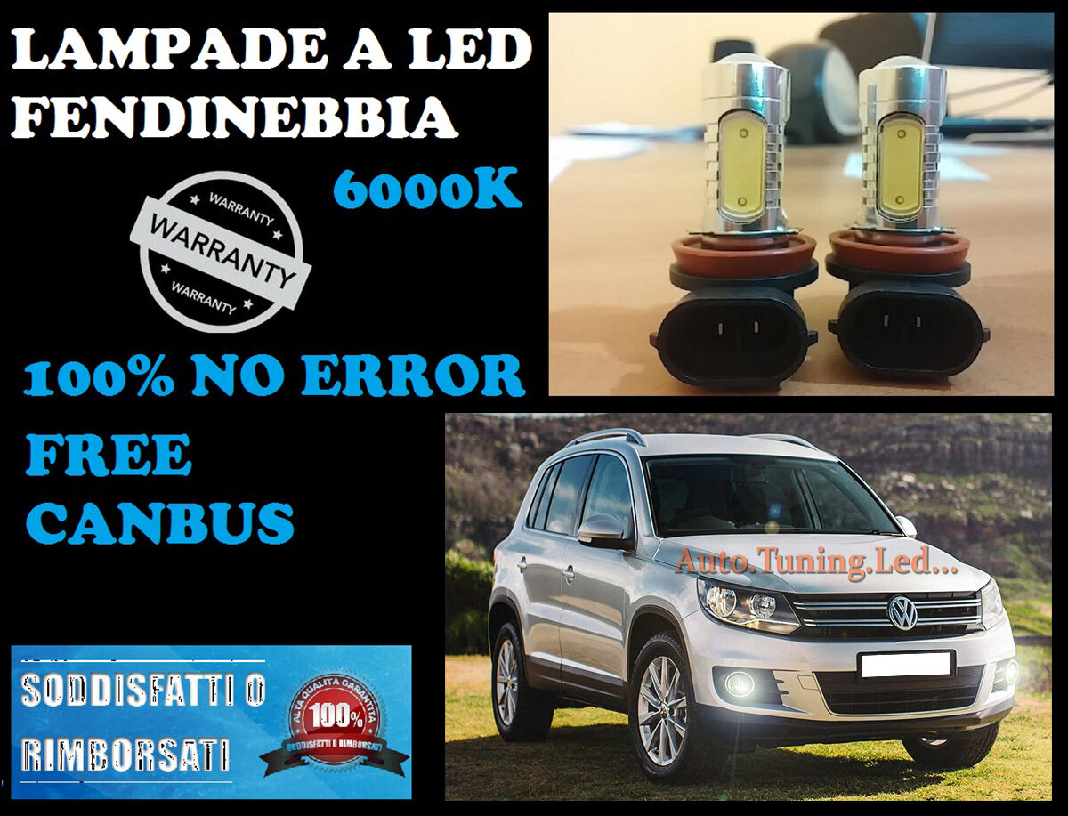 LAMPADE FENDINEBBIA HB4 LED CREE RESISTENZA CANBUS 6000K VW TIGUAN 2014 IN POI
