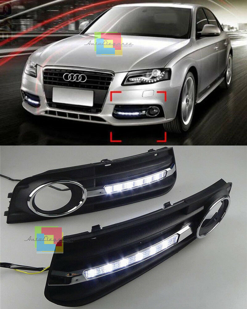 AUDI A4 B8 8K 2007-2012 AVANT BERLINA GRIGLIE FENDINEBBIA LUCI DIURNE LED 6000K AUTOELEGANCERICAMBI