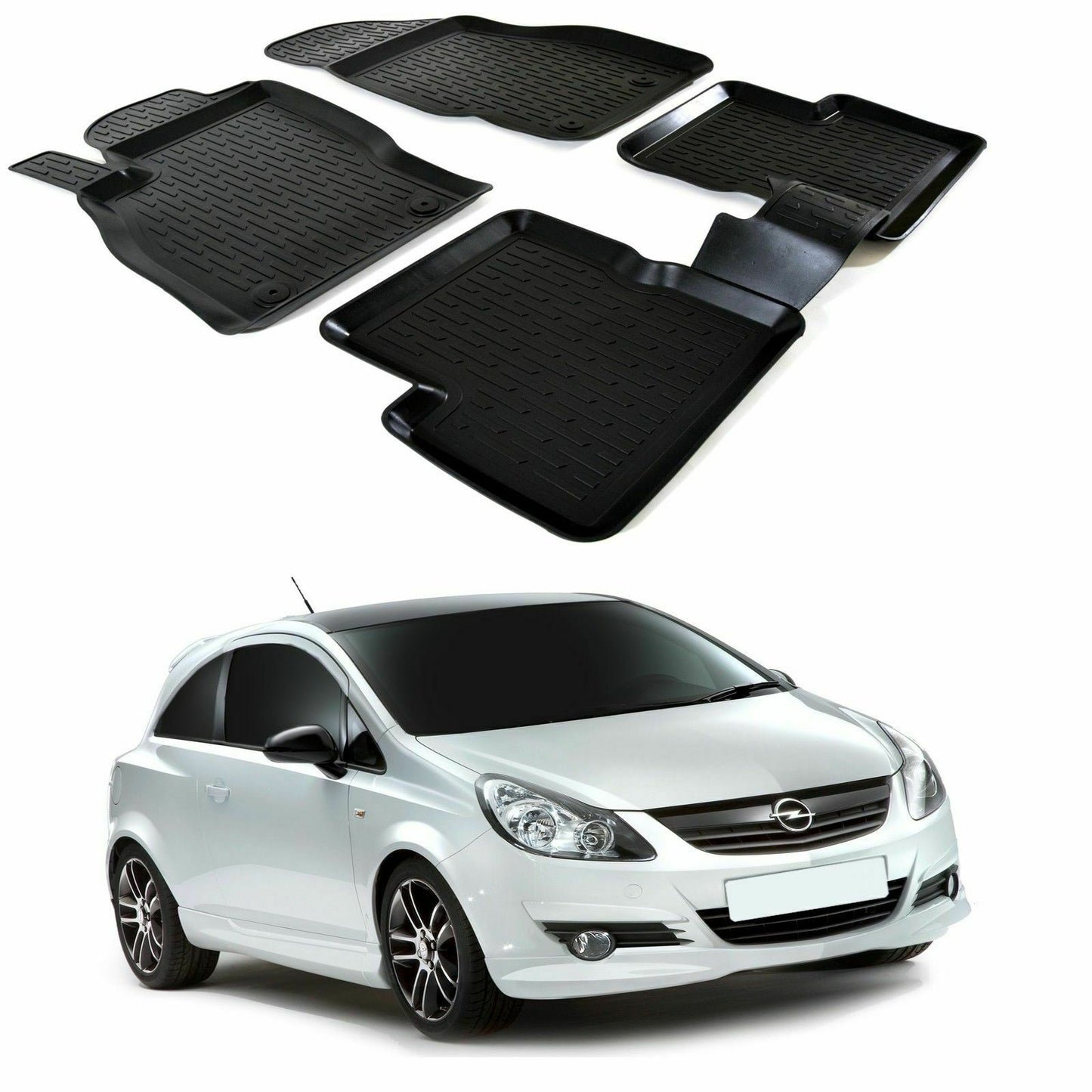 OPEL CORSA D 2006-2014 RUBBER CAR MATS - TOP QUALITY MATS -1