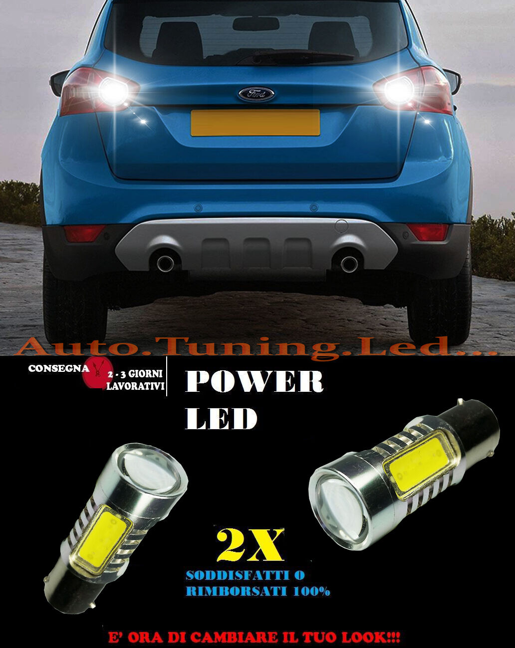 FORD KUGA 6000K LED REVERSING LIGHTS P21W BA15 CANBUS NO ERROR