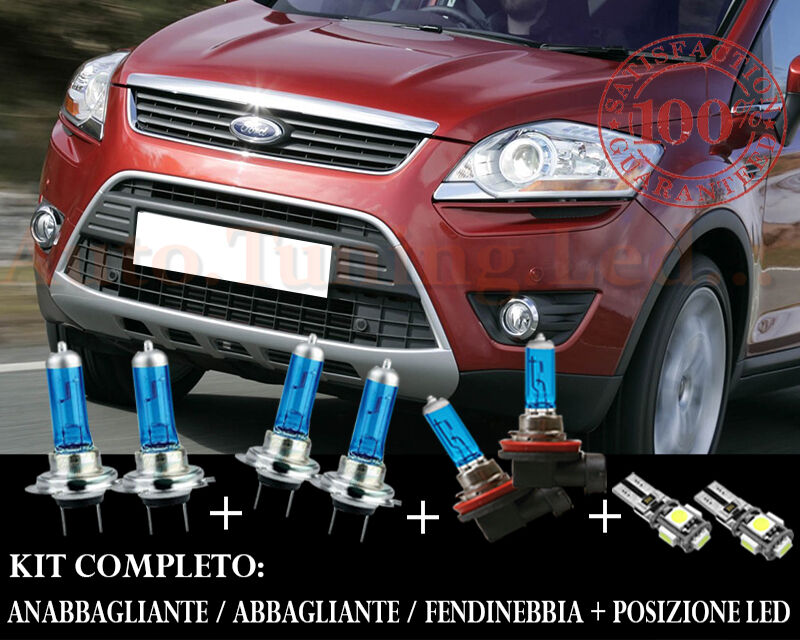 FORD KUGA 2008-2012 SET COMPLETO LAMPADE BLU XENON + POSIZIONE A LED