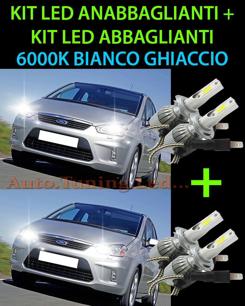 LED HIGH BEAM & LOW BEAM LAMP KIT FOR FORD C-MAX 2007-2010 -.