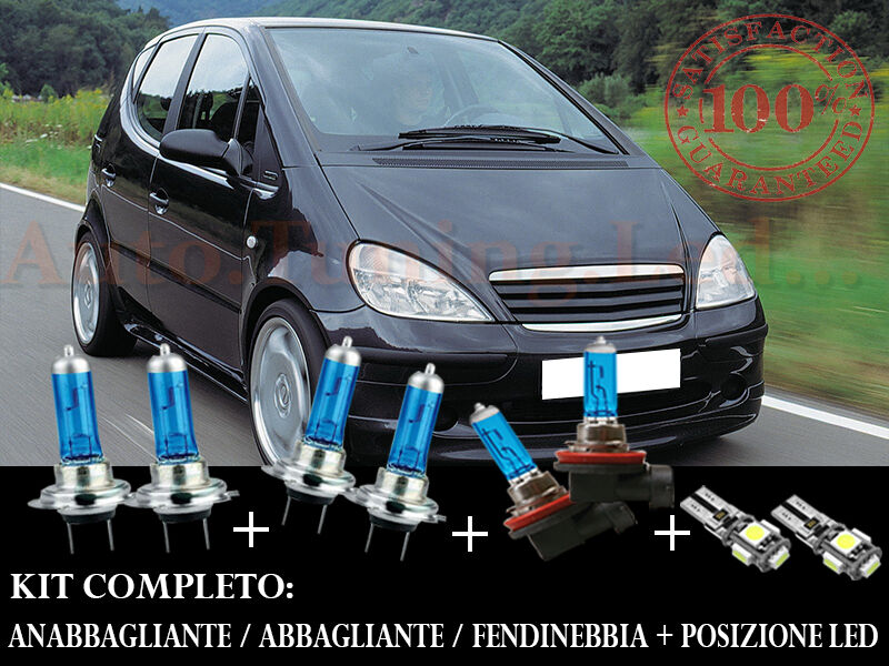 MERCEDES CLASSE A W168 SET COMPLETO LAMPADE BLU XENON + POSIZIONE A LED