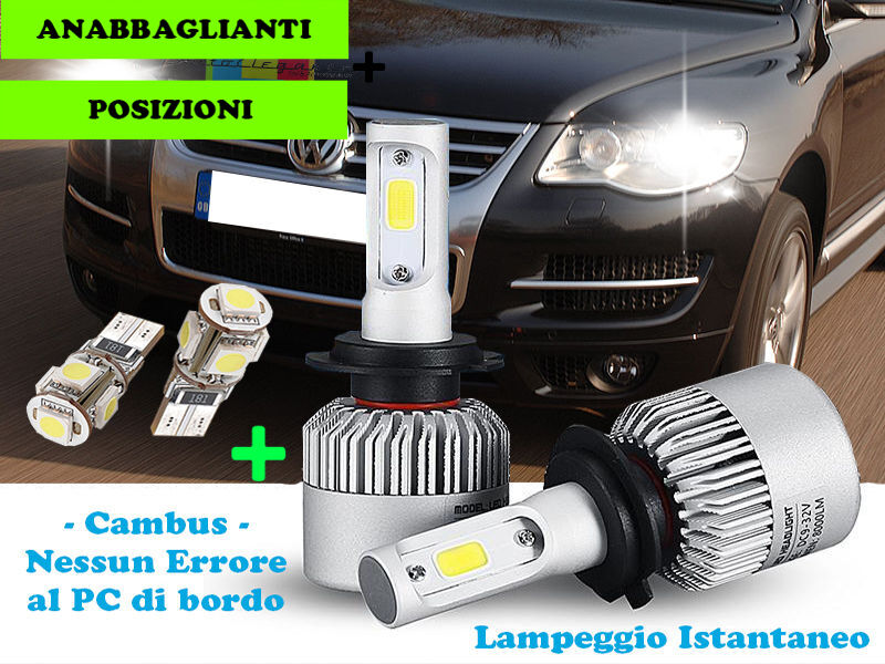 LAMPADE ANABBAGLIANTI CREE LED + T10 POSIZIONI PER VW TOUAREG 2002-2010