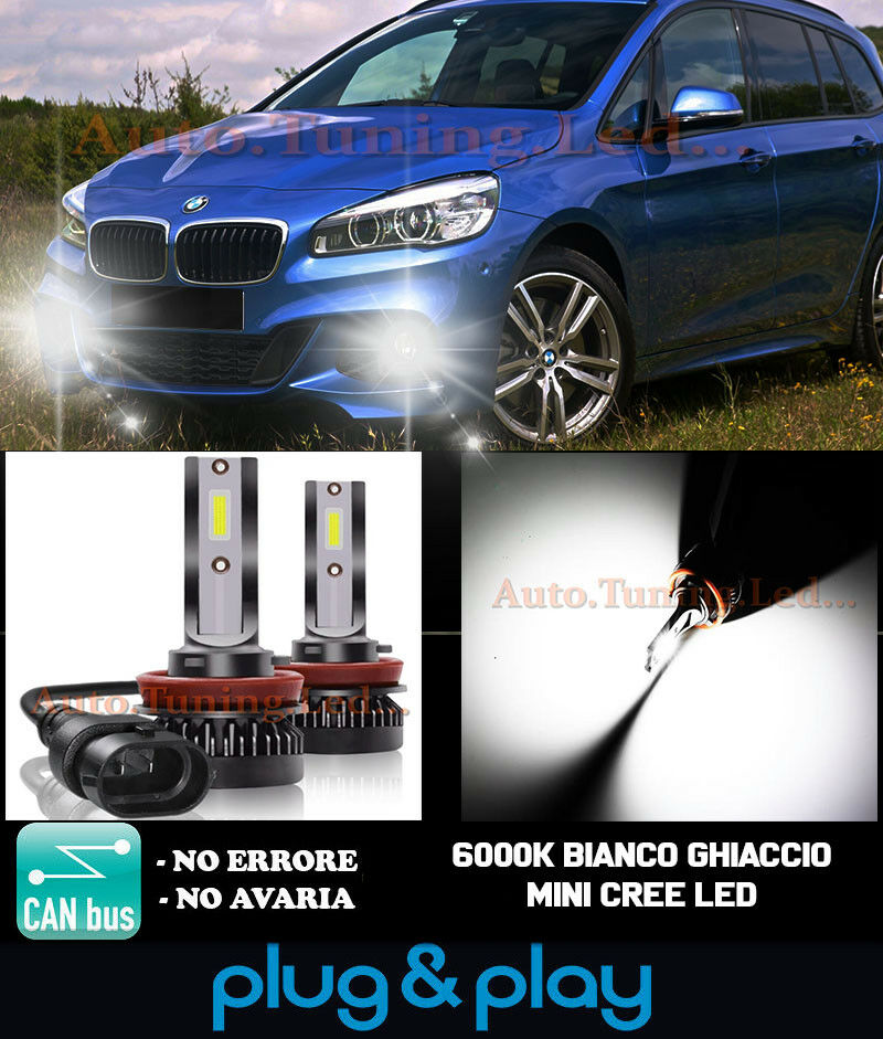 LAMPADE FENDINEBBIA A LED CREE BMW SERIE 2 F46 CAMBUS BIANCO GHIACCIO 8000LM