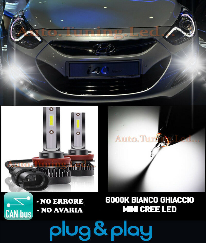 CREE LED FOG LIGHTS HYUNDAI I40 CAMBUS ICE WHITE 8000LM