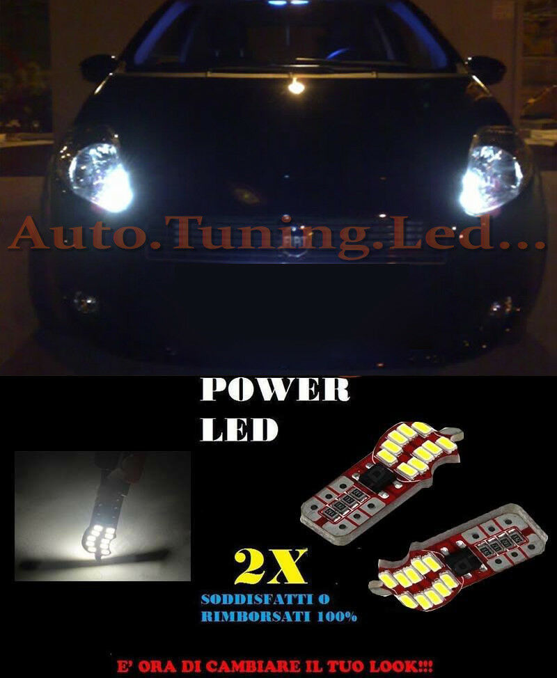 LUCI POSIZIONE FIAT GRANDE PUNTO 2006+ CANBUS T10 BIANCO 20 LED SUPER QUALITA