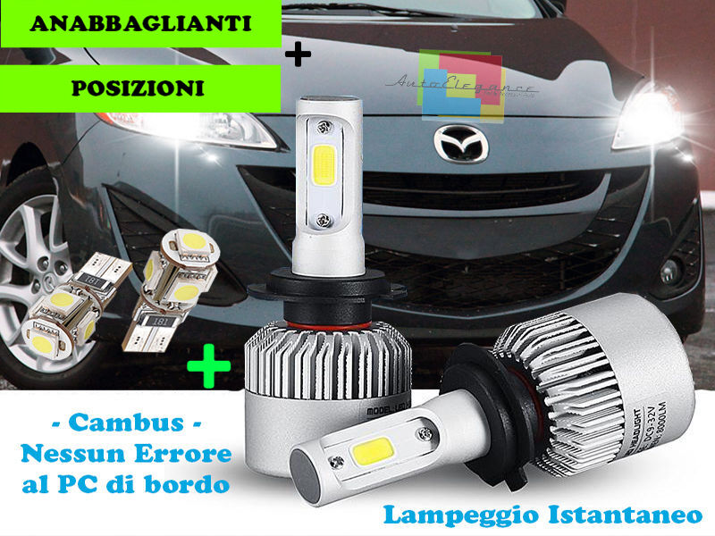 LAMPADE ANABBAGLIANTI CREE LED + T10 POSIZIONI PER MAZDA 5 2010+