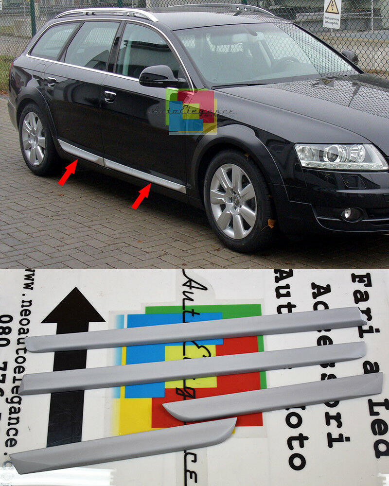 MINIGONNE LATERALI S6 PER AUDI A6 4F C6 2004-2011 SPOILER SOTTOPORTA MODANATURE
