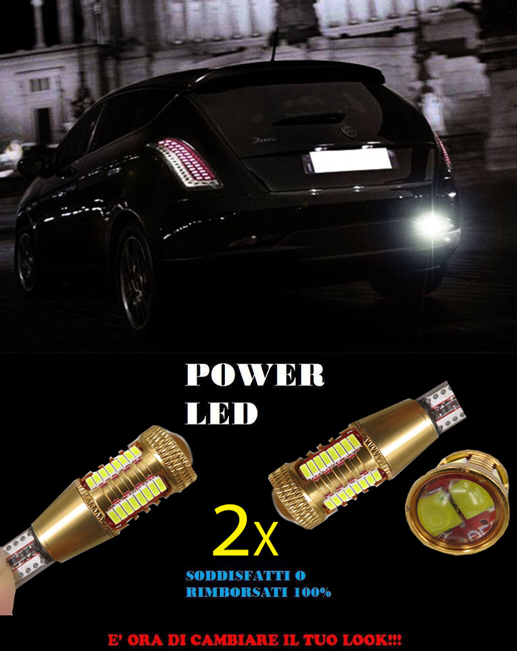 LANCIA DELTA REVERSING LIGHTS LED T15 W16W SUPER QUALITY NO ERROR