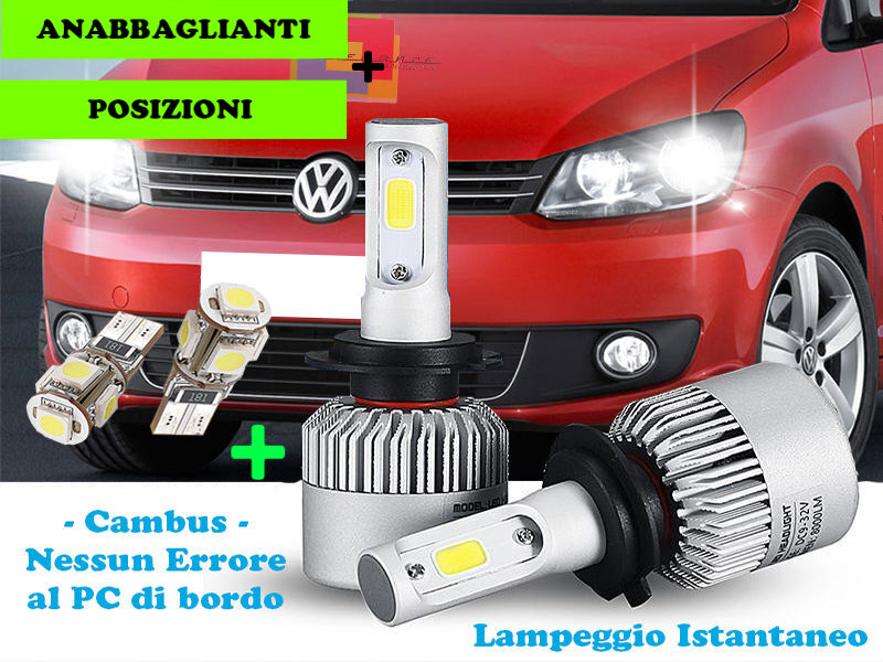 LAMPADE ANABBAGLIANTI CREE LED + T10 POSIZIONI PER VW TOURAN 2010-2015