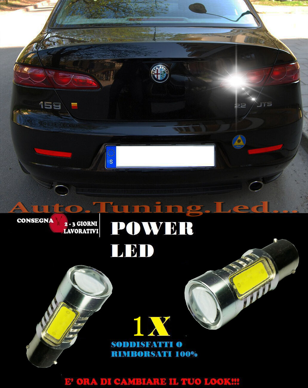 ALFA 159 6000K LAMPADA RETROMARCIA A LED P21W BA15S CANBUS NO ERROR AUTOELEGANCERICAMBI
