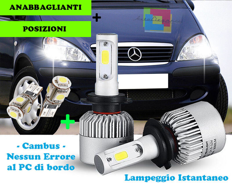 LED LOW BEAM LAMPS + POSITIONS T10 FOR MERCEDES A CLASS W168 CREE