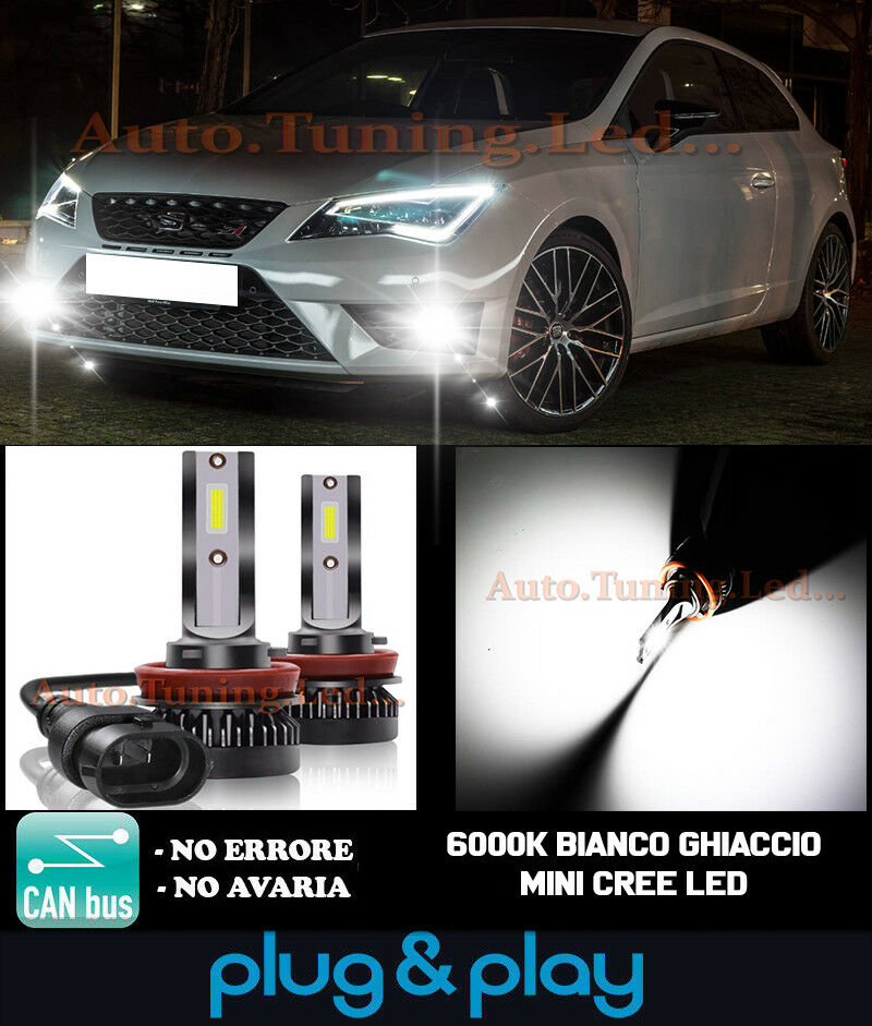 LAMPADE FENDINEBBIA A LED CREE SEAT LEON 5F III CAMBUS BIANCO GHIACCIO 8000LM