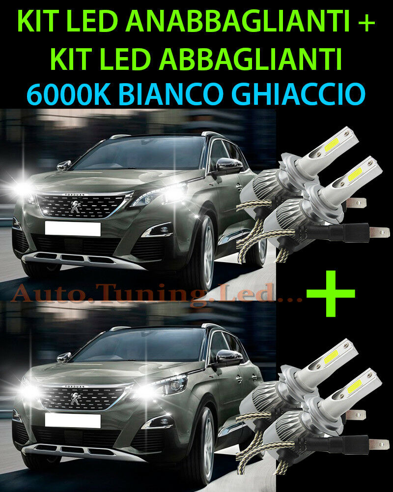 LED HIGH BEAM & LOW BEAM LAMP KIT FOR PEUGEOT 3008 MK2 2016 ONWARDS -.
