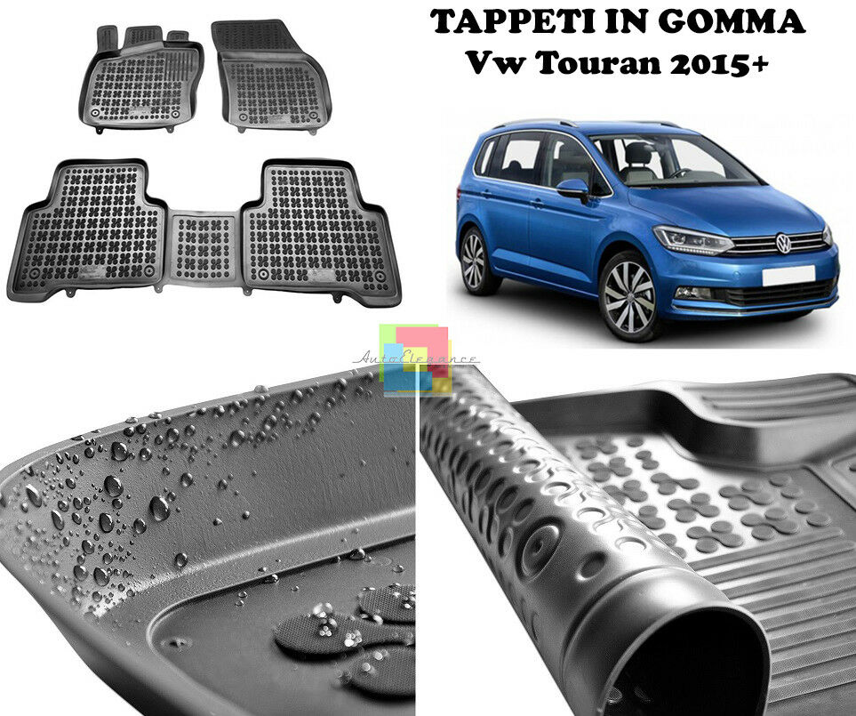 VW TOURAN 2015 IN POI TAPPETINI AUTO GOMMA - TAPPETI TOP QUALITA -1-