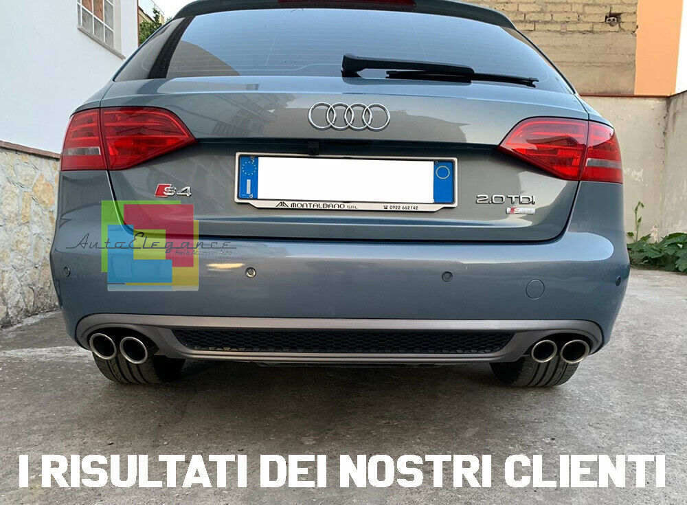 SLINE DIFFUSER UNDER BUMPER AUDI A4 B8 8K 2012+ DOUBLE EXHAUST IN ABS.