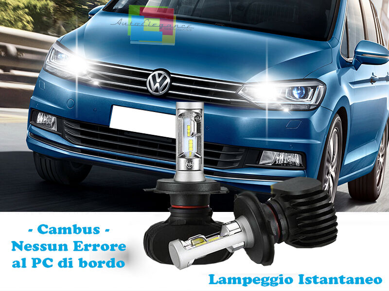 LAMPADE ABBAGLIANTI LAMPEGGIO ISTANTANEO A LED VW TOURAN 5T 2015+ CREE