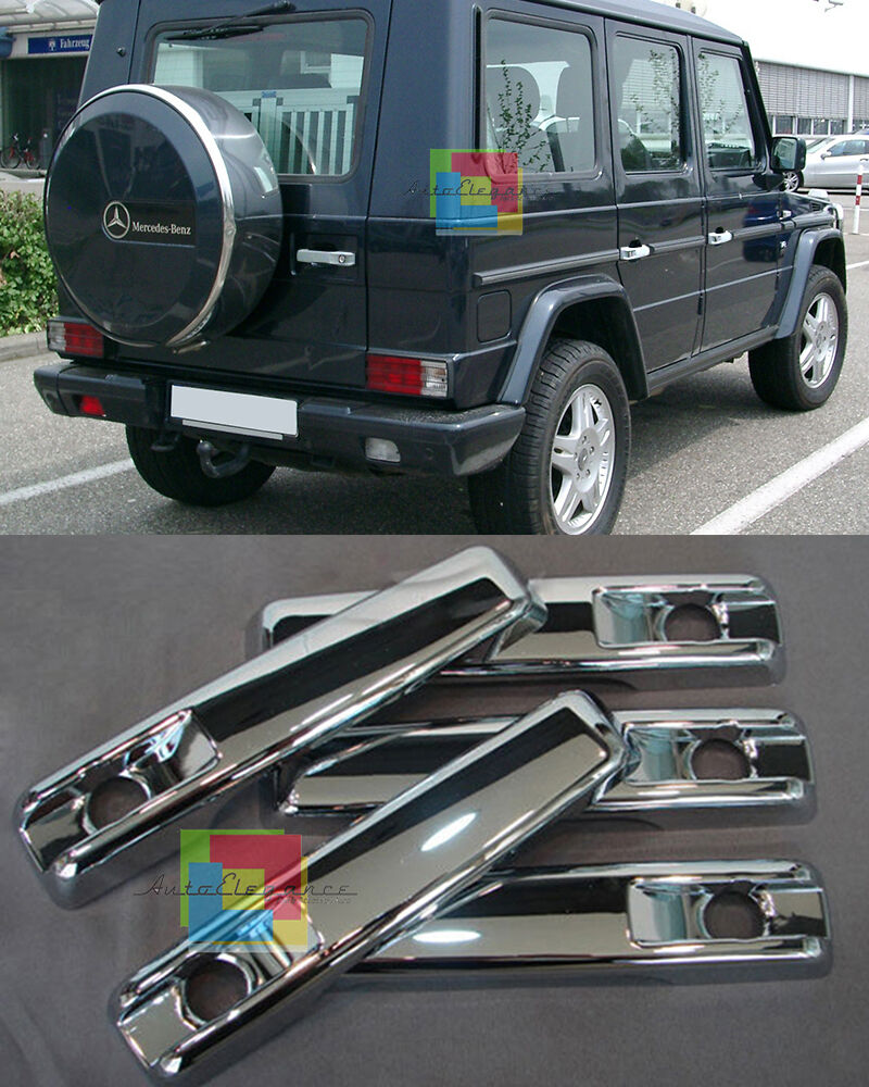 SET COPRI MANIGLIE FINITURA CROMATE ADESIVE 3M PER MERCEDES CLASSE G W463