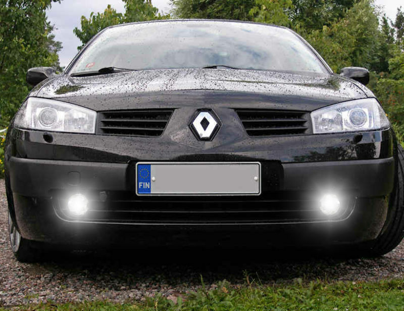COPPIA LAMPADE FENDINEBBIA H11 LED CREE COB CANBUS RENAULT MEGANE II 2 6000K AUTOELEGANCERICAMBI