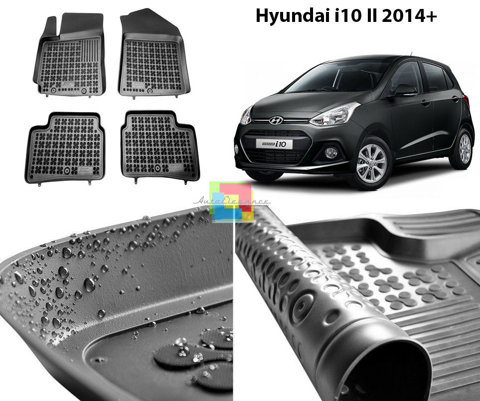 HYUNDAI I10 II 2014 IN POI TAPPETINI AUTO IN GOMMA - TAPPETI TOP QUALITA -1