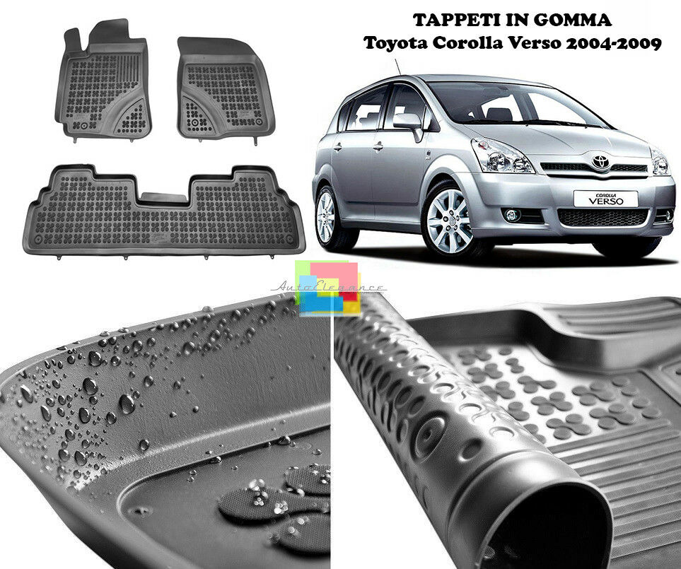 Toyota Corolla Verso 2004-2009 TAPPETINI AUTO IN GOMMA - TAPPETI TOP QUALITA -1-
