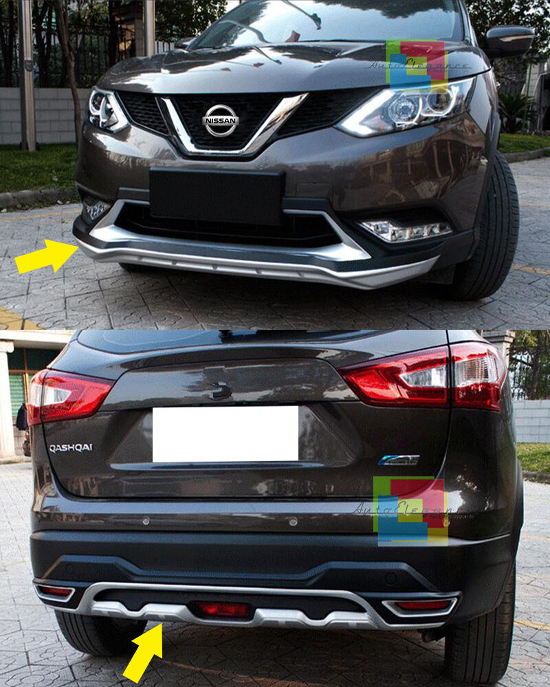 FRONT + REAR BUMPER SPOILER FOR NISSAN QASHQAI J11 2014-2016