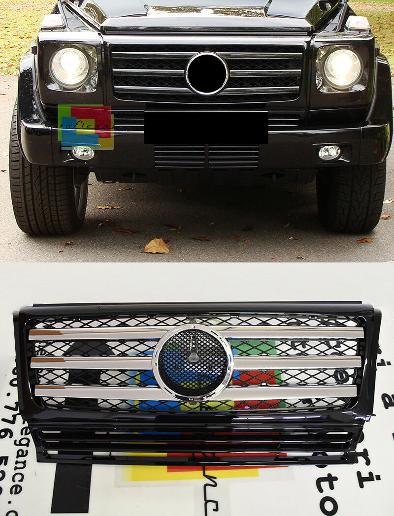 MERCEDES W463 Classe G 1990-2010 GRIGLIA ANTERIORE LOOK AMG PROFILI CROMATI .-