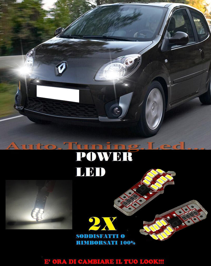 LUCI POSIZIONE RENAULT TWINGO II 07-12 CANBUS T10 BIANCO 20 LED SUPER QUALITA