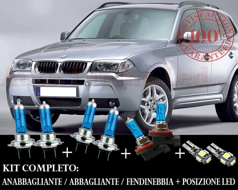 BMW X3 E83 SET COMPLETO LAMPADE BLU XENON + POSIZIONE A LED AUTOELEGANCERICAMBI