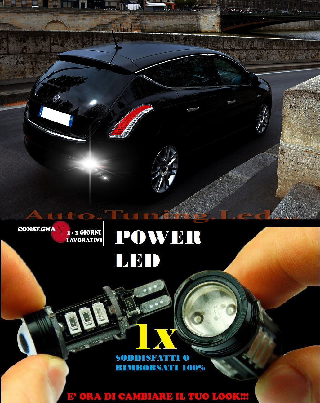LANCIA DELTA 6000K LAMPADA RETROMARCIA A LED T15 W16W CANBUS NO ERROR