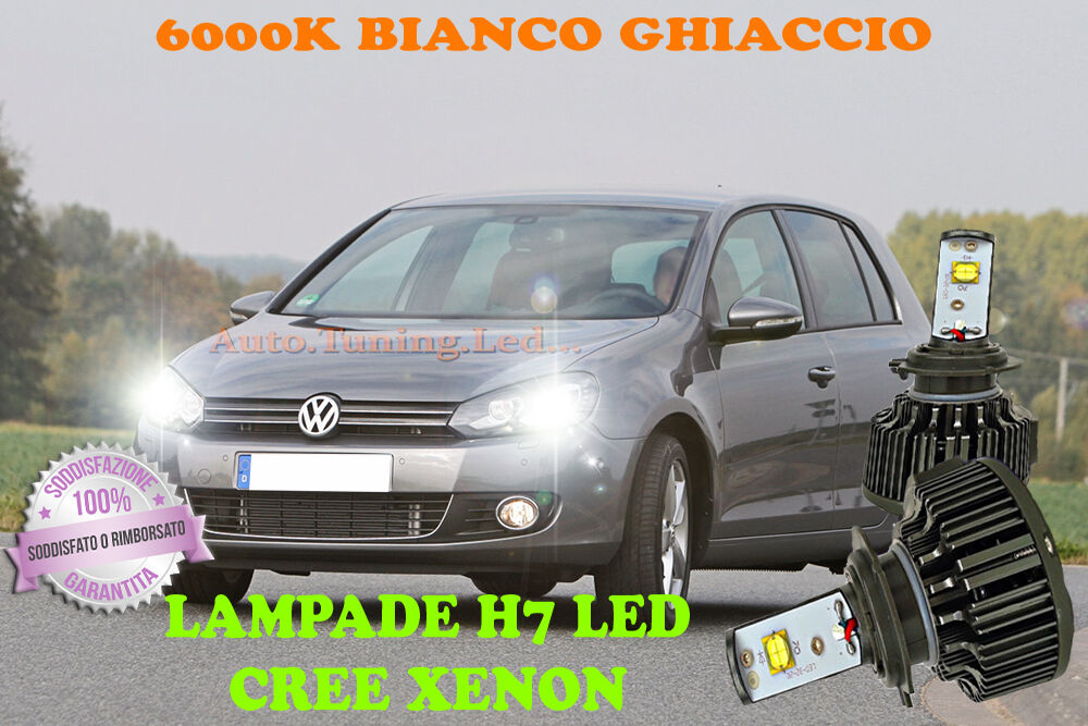 VW GOLF MK6 VI LAMPADE H7 CREE XENON ANABBAGLIANTE 6000K BIANCO PURO - GOLF
