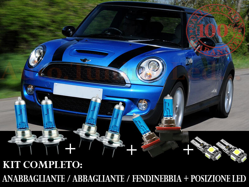 MINI R56 2006-2013 SET COMPLETO LAMPADE BLU XENON + POSIZIONE A LED