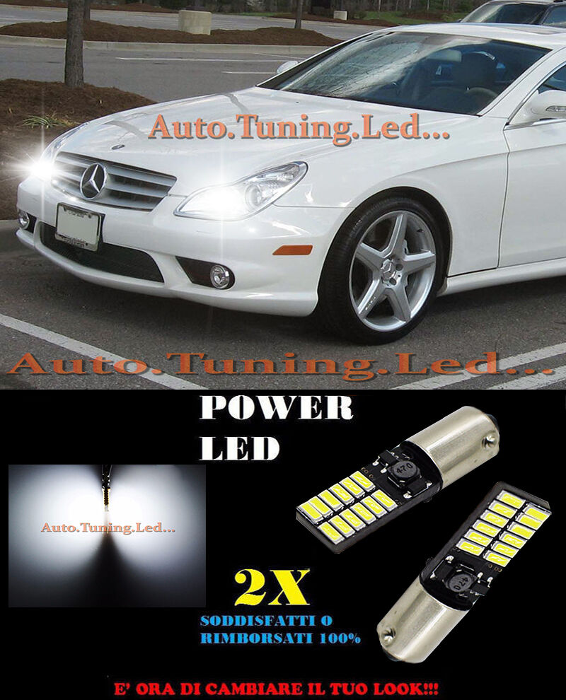 MERCEDES CLS 2005+ LUCI POSIZIONE 24 LED BIANCO H6W BA9S SUPER QUALITA