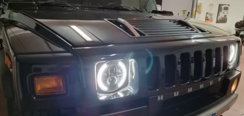 HUMMER H1 / H2 FARI ANTERIORI LED - CON LUCI DIURNE BIANCO 6000K