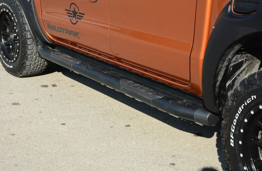 BLACK SIDE STEPS FORD RANGER 2011+ SPORT ALUMINUM SIDE STEPS