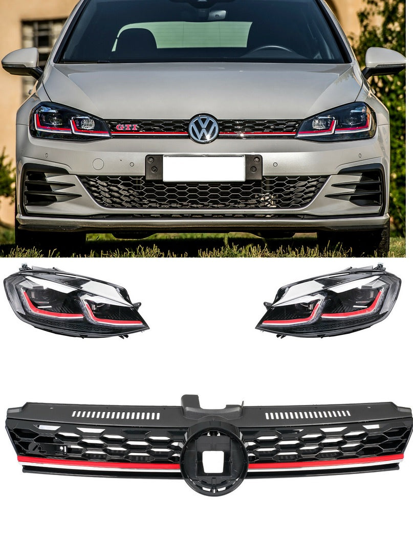 VW GOLF VII 7.5 2017+ LIFT FARI ANTERIORI GTI FANALI DIURNA LED FRECCIA DINAMICA