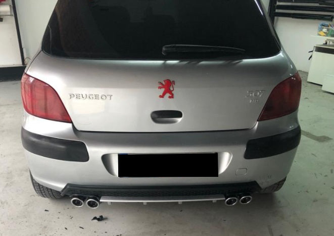 PEUGEOT 307 DIFFUSORE POSTERIORE SOTTO PARAURTI QUATTRO TERMINALI ESTETICO