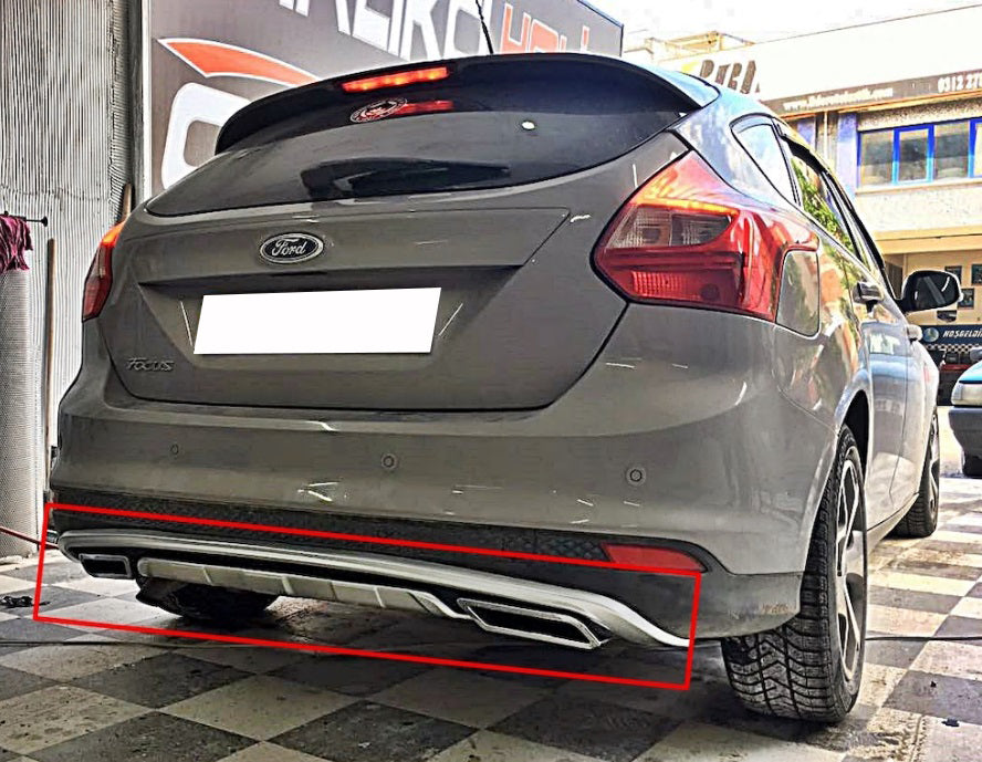 FORD FOCUS III UNDER BUMPER DIFFUSER RECTANGULAR TIP DIFFUSER ABS