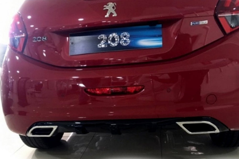 PEUGEOT 208 UNDER BUMPER DIFFUSER OVAL TIP DIFFUSER ABS GLOSSY BLACK